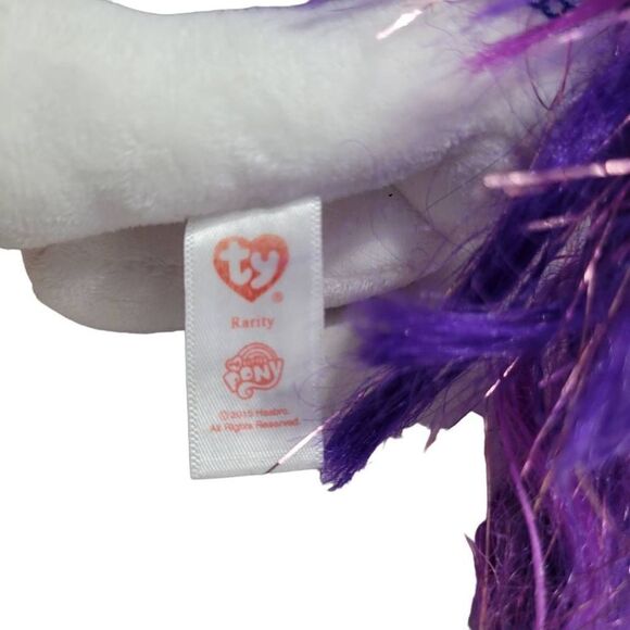 TY My Little Pony Rarity plush 7" Brushable - Picture 3 of 5